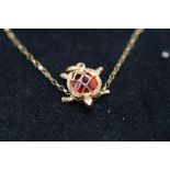 9ct Gold chain & tortoise pendant