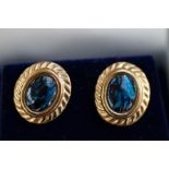 9ct gold earrings set with abalone stone
