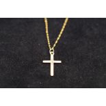 9ct Gold chain & cross pendant