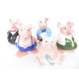 Set of 5 wade natwest pigs with original stoppers