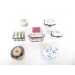 Collection of trinket boxes to include Royal Worce