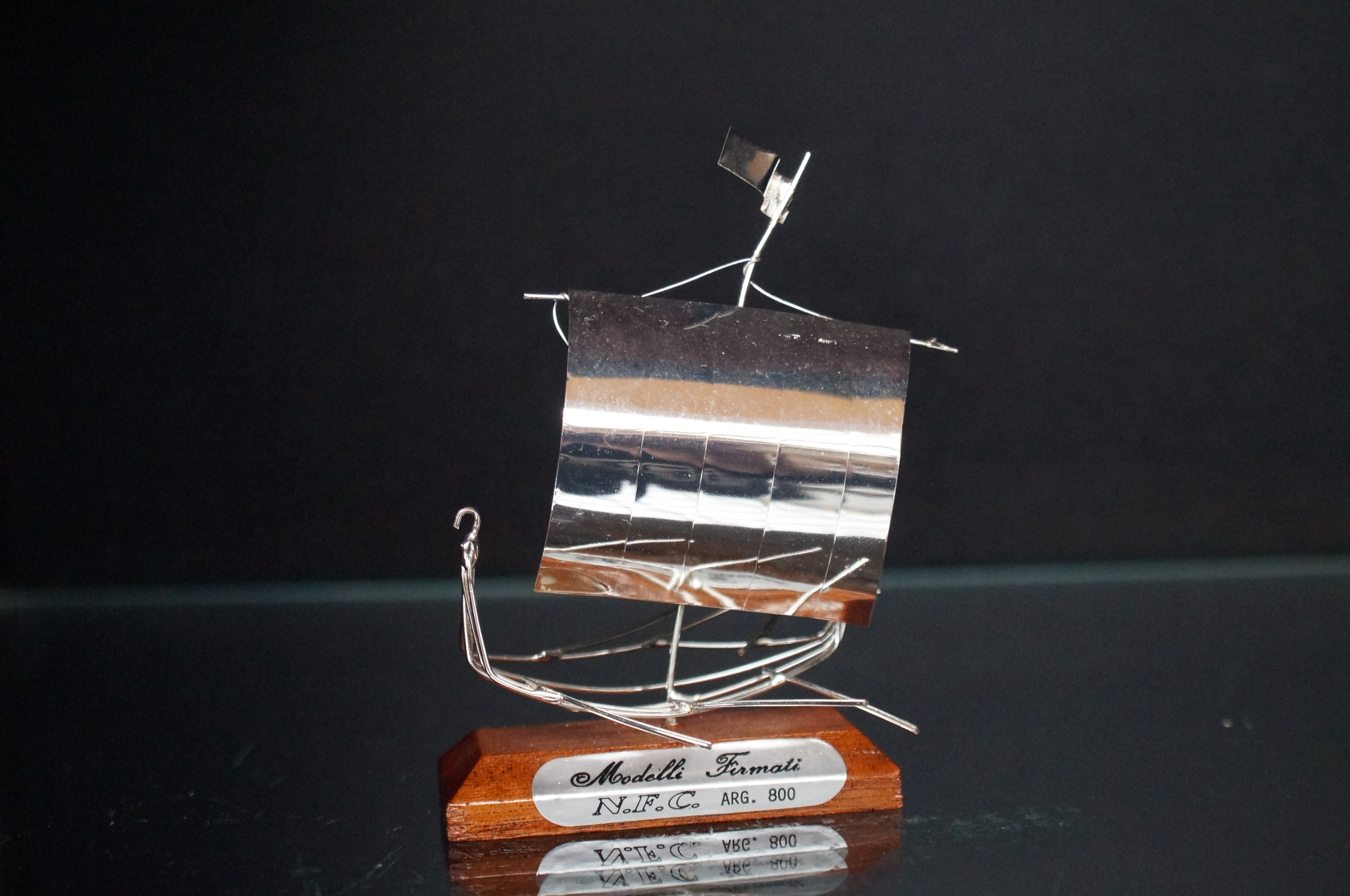 Sterling silver model of a ship