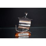 Sterling silver model of a ship