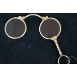 Pair of Lorgnette Gold plated glasses