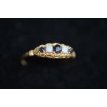 9ct Gold ring set with opal & garnet Size R