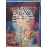 Limited edition ceramic tile Tutankhamun with coa