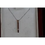 9ct White gold necklace & pendant