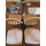 Set of 4 stick back chairs, by Drevounia