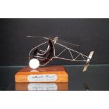 Sterling silver model of a helicopter