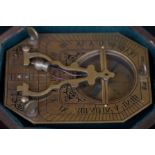 Brass boxed sundial compass cox London