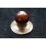 Silver agate paper weight Dated 1907