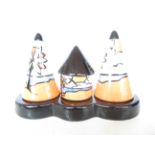 Lorna Bailey old Ellgreave pottery cruet set A/F