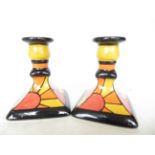 Lorna Bailey old Ellgreave pottery pair of sunburs