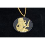 Yellow metal (Not gold) Egyptian chain & pendant