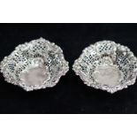 Silver bon bon dishes x2 Birmingham 1891