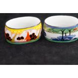 Clarice Cliff by Wedgwood napkin rings x2