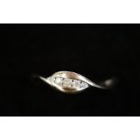 9ct White gold diamond ring Size O