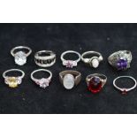 10 Silver dress rings