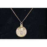 9ct Gold chain with St Christopher pendant