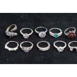 10 Silver dress rings