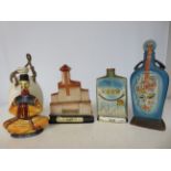5x Collectable decanters Tallest 33 cm