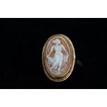 14ct Gold cameo ring Size Q