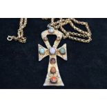 Chain & pendant, pendant set with Scottish hard st