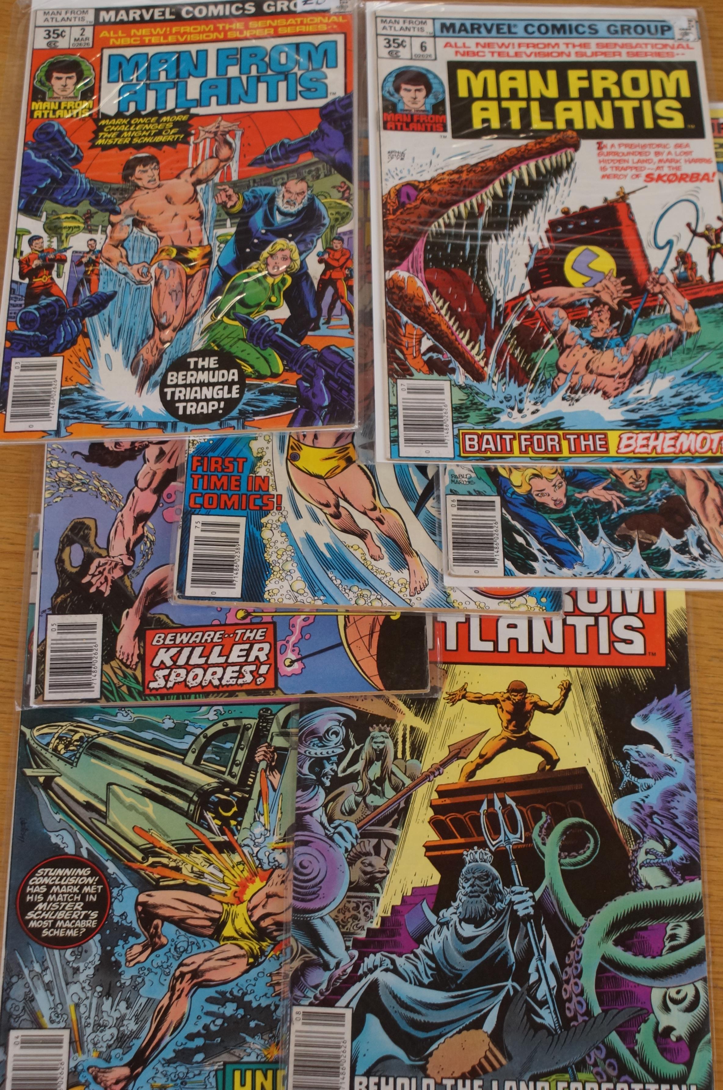 7x Man from Atlantis comics from the 1980's, marve