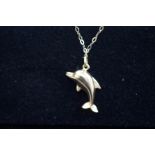 9ct Gold chain & dolphin pendant