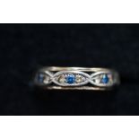 9ct Gold sapphire eternity ring Size J