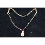 9ct Gold bracelet with coffee bean charm