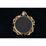 9ct Gold mourning pendant with glass insert