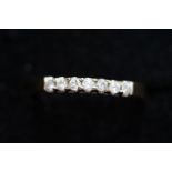 9ct Gold 1/2 eternity ring set with 7 diamonds Siz