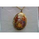 Gilt chain & locket pendant