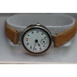 Silver officers trench wristwatch WWI