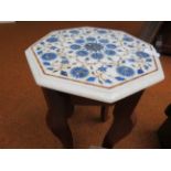 Marble inlaid wine table