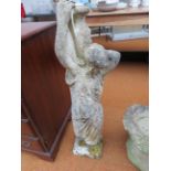 Stoneware classical garden figure, water carrier H