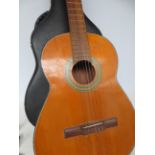 Acoustic guitar with hard fitted case
