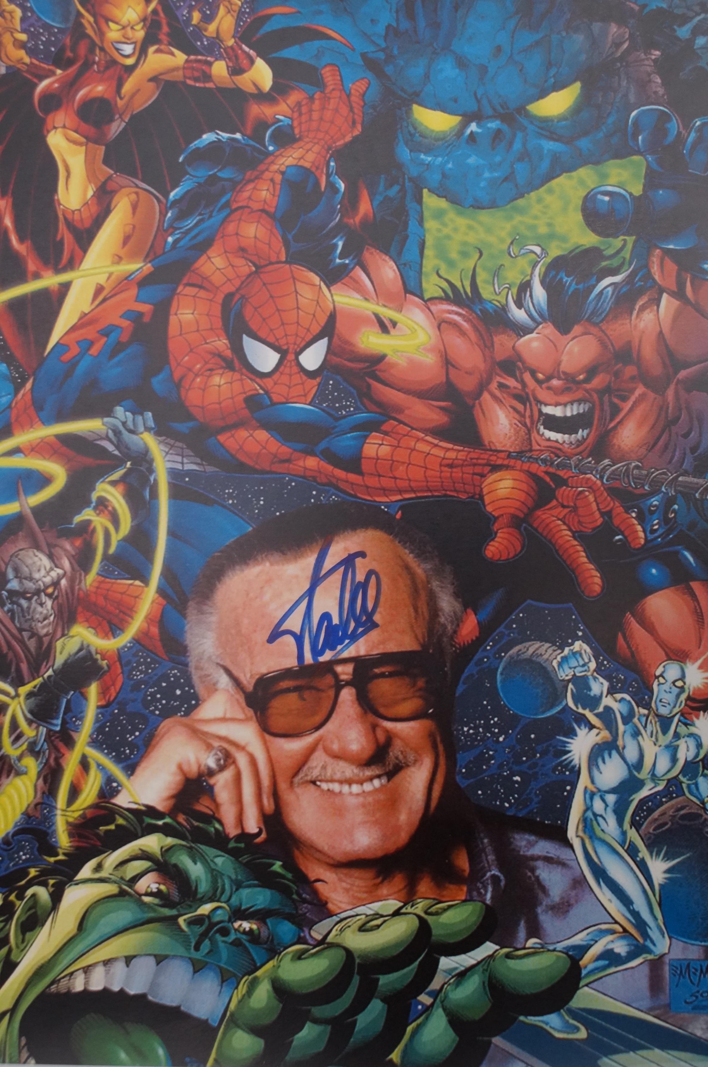 Stan Lee autograph on a marvel poster, with inpers