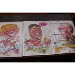 Paul scholes, Roy Kee & Alex Ferguson caricatures,
