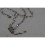 Silver rosary glass beads