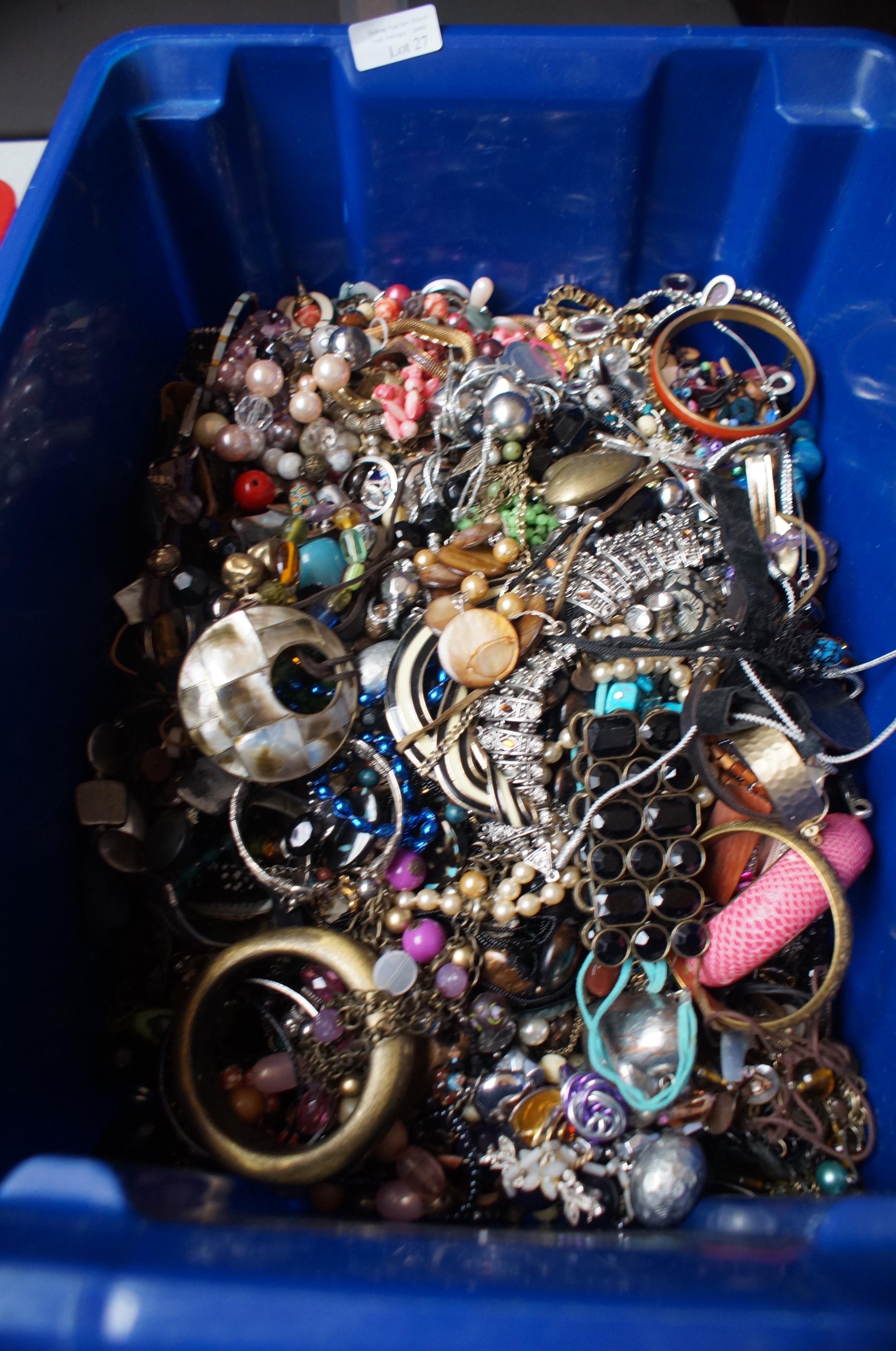 Large & heavy box of costume jewellery