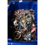 Large & heavy box of costume jewellery