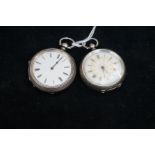 2 Silver fob watches, not currently ticking