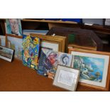 Very large collection of painting mirrors & prints