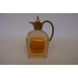 Perfume filler? possibly Amber In the style of Moser glass, embossed enamelling decoration