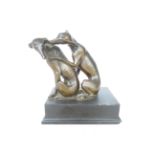 Bronze pair of mating dogs Height 17 cm