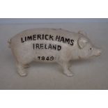 Cast iron money box pig limerick hams