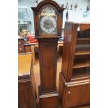 Oak cased grandmother clock, striking on a chime