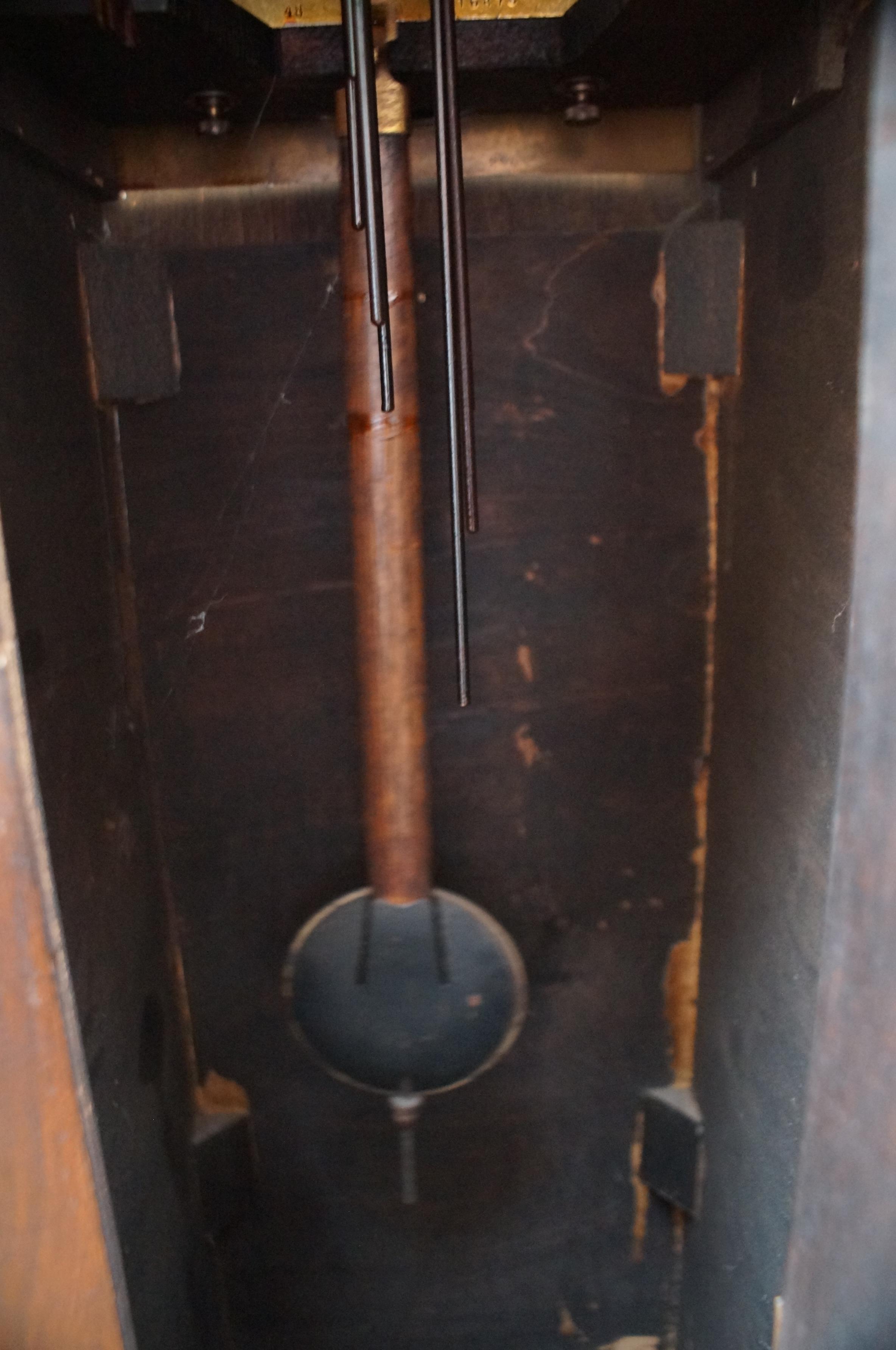 Oak cased grandmother clock, striking on a chime - Image 3 of 3